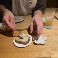 Buttered bread was divine and came with meals.   at Rire Lien in Kyoto