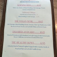 Vegan Breakfast Menu   at Cafe Neuk  in Stonehaven