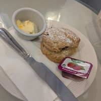 Vegan scone with vegan butter and jam at The Lighthouse Cafe in Galway