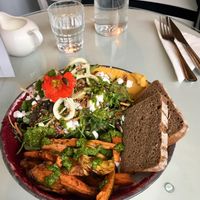 Roast rosemary roots salad with vegan feta  at The Lighthouse Cafe in Galway