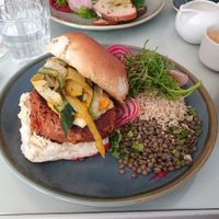 Veggie option... there is halloumi in there but it can be swapped out for vegan cheese. at The Lighthouse Cafe in Galway