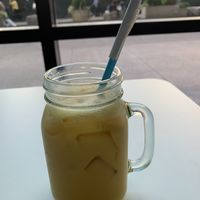 Ginger turmeric iced “latte"  at Le Botaniste - Penn Plaza in New York City