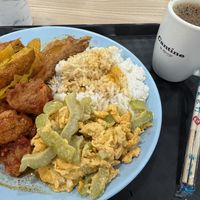 4 dishes + rice, with NTUC app discount $8  at Eight Immortals Vegetarian 八仙素食园 - NUH in West Singapore