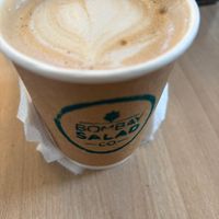 Cappuccino with oat milk at Bombay Salad Co. in Mumbai
