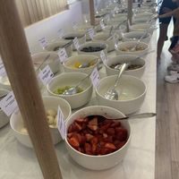 Lots of labeled vegan toppings   at Yo-Bar  in Bentleigh