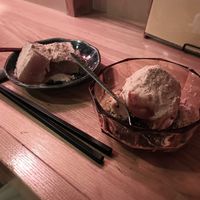 Warabimochi and ice cream. at Vegan Izakaya Nowhere in Tokyo