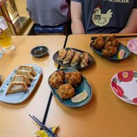 Gyoza und Karaage at Vegan Izakaya Nowhere in Tokyo