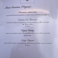 Vegan Menu  at B On The Rocks in Tenerife