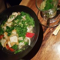 Vegan Udon soup at Hoang Deli Restaurant in Hamburg