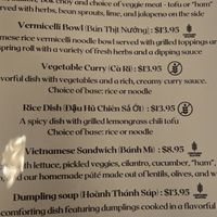 Menu at Lotus Moon Vegan Pho in Boulder