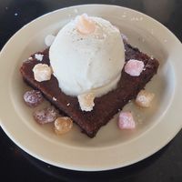 Black bean brownie a la mode at Lotus Moon Vegan Pho in Boulder