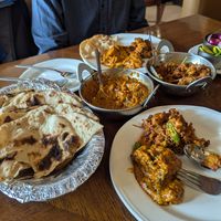 Roti, aloo Gobi and soya chaap masala at Bhaja Govindam in New Delhi