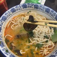 Vegetable soup and vegetable dumplings   at 1915 Lanzhou Hand Pulled Noodles  in New York City