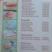 Menu at Hasan in Pakse