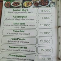 Menu at Hasan in Pakse
