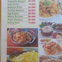 Menu at Hasan in Pakse