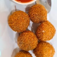 Chutney balls crunchy outer layer at Aamchee Cafe in Mumbai