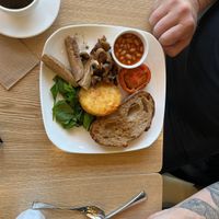 Vegan breakfast yum  at Cafe Comma  in Christchurch