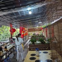 Seating area at Chongqing Donghua Temple Vegetarian Hot Pot in Chongqing