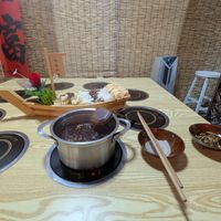 Hot pot!! Mushroom boat! at Chongqing Donghua Temple Vegetarian Hot Pot in Chongqing