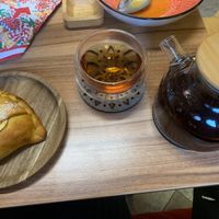 Apple-Cinnamon-Coconut Samosa with Elr-gray tea at Your Mantra Vegetarian Cafe - Вегетаріанське кафе Твоя Мантра in Lutsk