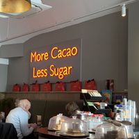 Inside the cafe  at Hotel Chocolat  in Chichester