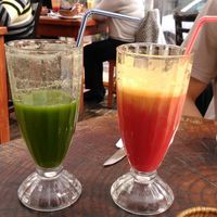 Fresh juices (made from real fruit and veg, not the sugary stuff you get elsewhere) at La Fraternal in Santiago