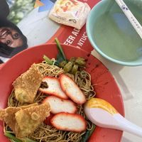 Wanton noodles 9/10  at Old Long House Vegetarian in Central Singapore