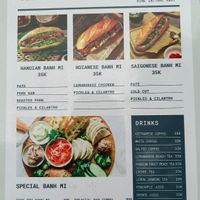 Menu   at The Bahn Mi Station in Hanoi