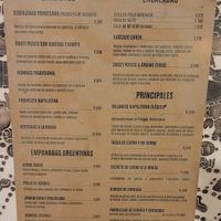 Menú at 22 Brasas Bar in Guadarrama