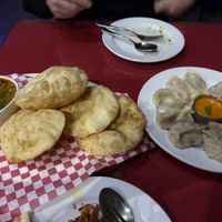 Puri and momo  at Everest Restaurant and Bar in Antioch