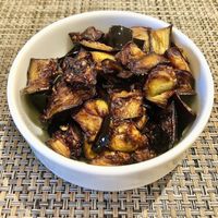 Fried aubergine  at Samar Casual Dining in Dubai