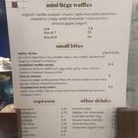 Menu Dec 2024  at Nero Waffle Bar  in Vancouver