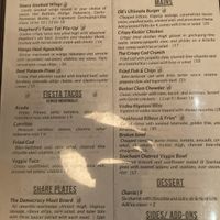 Menu  at Democracy Brewing  in Boston