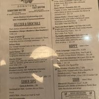 Menu  at Democracy Brewing  in Boston