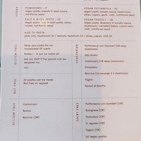 Vegan Menu October 2025 at 1154 Pastaria in Wellington
