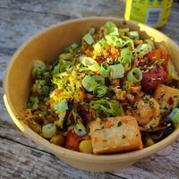Japanese stir-fry with tofu at Bao To The Broth in Hereford