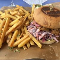 Jackfruit burger   at Grisen & Draken in Broesarp