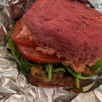 Vegan burger at Elementos Cervecería in Comodoro Rivadavia