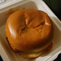 Plant-Based Tender Sandwich with Hot Buffalo Sauce at Atomic Wings in Champaign