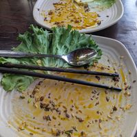 Sadly it happened to me again: I forgot to take a picture BEFORE eating all my food. So here's one as evidence it really was good food. Clean plates and all. at Chay Nhà Gỗ Quán in Ben Tre