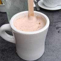 Vegan hot choc with oat milk at Moose Coffee in Manchester