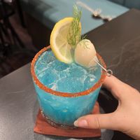 Blue drink   at Vegan Pranakhon in Bangkok