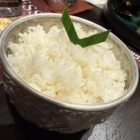 White rice on the side  at Vegan Pranakhon in Bangkok