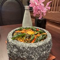 Spicy minced pork with vegan egg   at Vegan Pranakhon in Bangkok