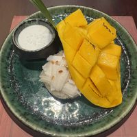 Mango sticky rice   at Vegan Pranakhon in Bangkok