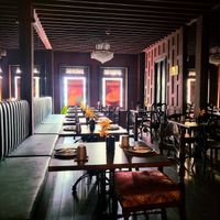 Upstairs, but lights were off as only downstairs was open at Vegan Pranakhon in Bangkok