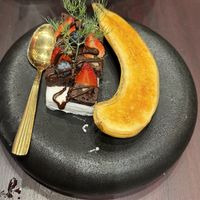 Banana Brulé for dessert  at Vegan Pranakhon in Bangkok