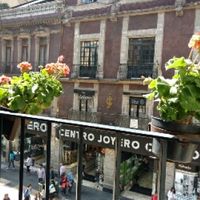 view from restaurant window at Los Vegetarianos in Mexico City