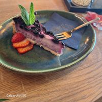 Blueberry Cheesecake at Green Gold Café in Langballig